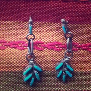 Turquoise and silver earrings